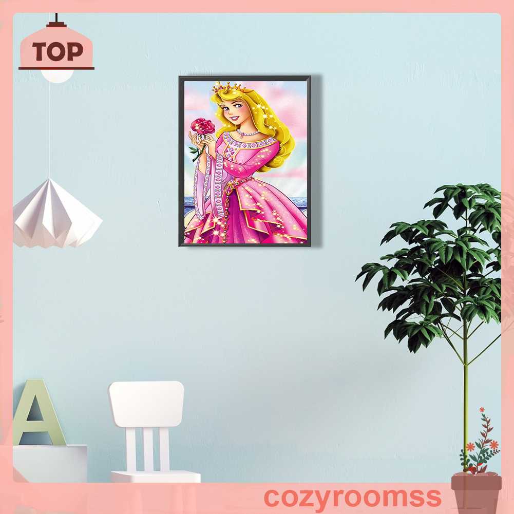 Tranh Đính Đá Kim Cương Toàn Bộ 5D DIY Hình Vẽ Công Chúa Cực Quang