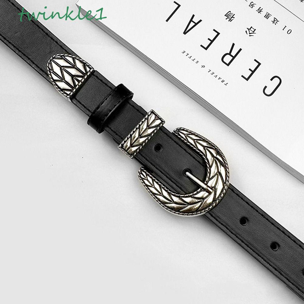 Thắt Lưng Da PU Lấp Lánh Phối Khóa Kim Loại Phong Cách Punk Hàn Quốc Cá Tính Cho Nữ