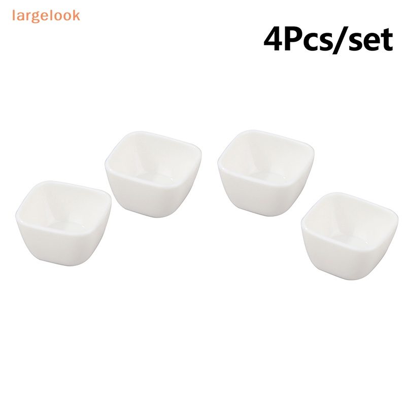 Set 4 Bát Ăn Cơm Hình Vuông Mini Tỉ Lệ 1: 12 Dùng Để Trang Trí Nhà Búp Bê