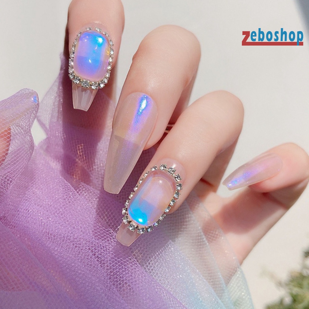 Set 10 Phụ Kiện Trang Trí Móng Tay Nghệ Thuật Hình Bát Giác 3D Lấp Lánh Không Phai Màu