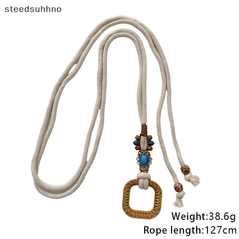 Thắt Lưng Bện Sợi Dây Thừng Có Khóa Tròn Phong Cách Vintage hhno