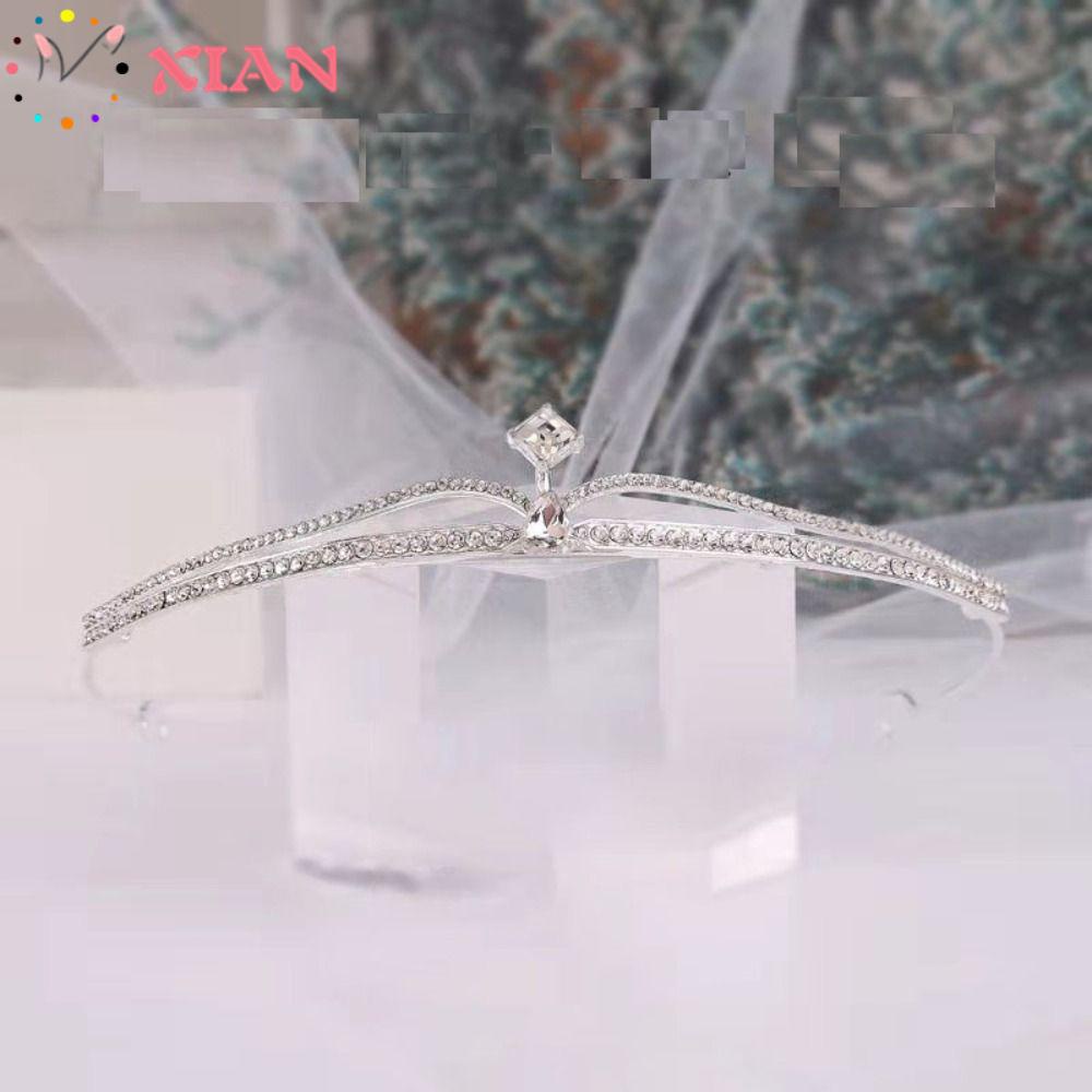 Vương Miện Cài Tóc Đính Đá Sang Trọng Cho Cô Dâu|Khăn Trùm Đầu Thiết Kế Đơn Giản Tiện Dụng