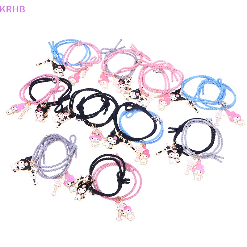 Vòng Tay Da Từ Tính Họa Tiết Hoạt Hình Anime Kuromi Mymelody KRHB Mới