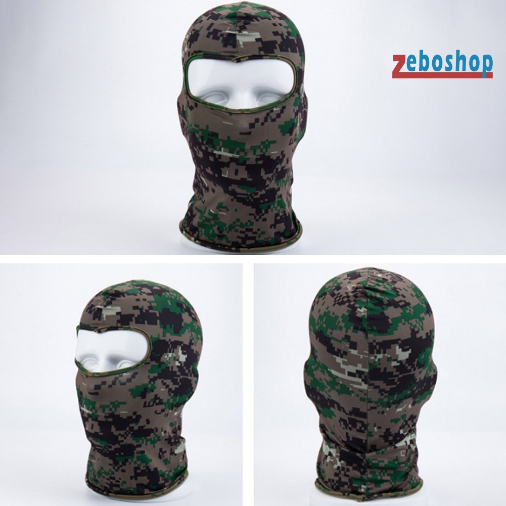 Zeboshop Mũ Che Mặt Chống Nắng / Gió Thoáng Khí Họa Tiết Rằn Ri Unisex