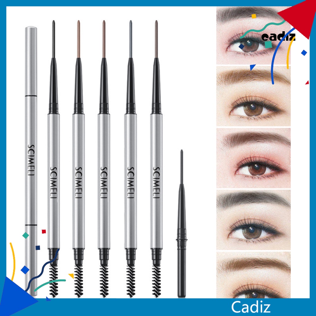 1 Bộ Bút Chì Kẻ Lông Mày 1.5mm Kèm Cọ Thay Thế Đầu Siêu Mỏng Chống Nước Chống Mồ Hôi Lâu Trôi Chuyên Nghiệp Cho Người Mới Bắt Đầu