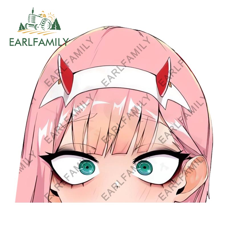 Miếng Dán Trang Trí Xe Hơi / Ván Trượt / Laptop Họa Tiết Graffiti 13cm Zero Two Peeker Chống Thấm Nước