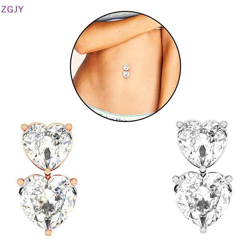 Khuyên Rốn Hình Trái Tim Đính Đá Zircon Quyến Rũ Cho Nữ Mới