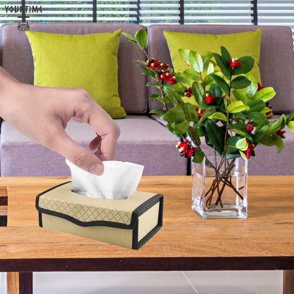 Hộp Đựng Khăn Giấy Bằng Da PU Cỡ Lớn Có Thể Gấp Gọn Tiện Dụng Cho Xe Hơi