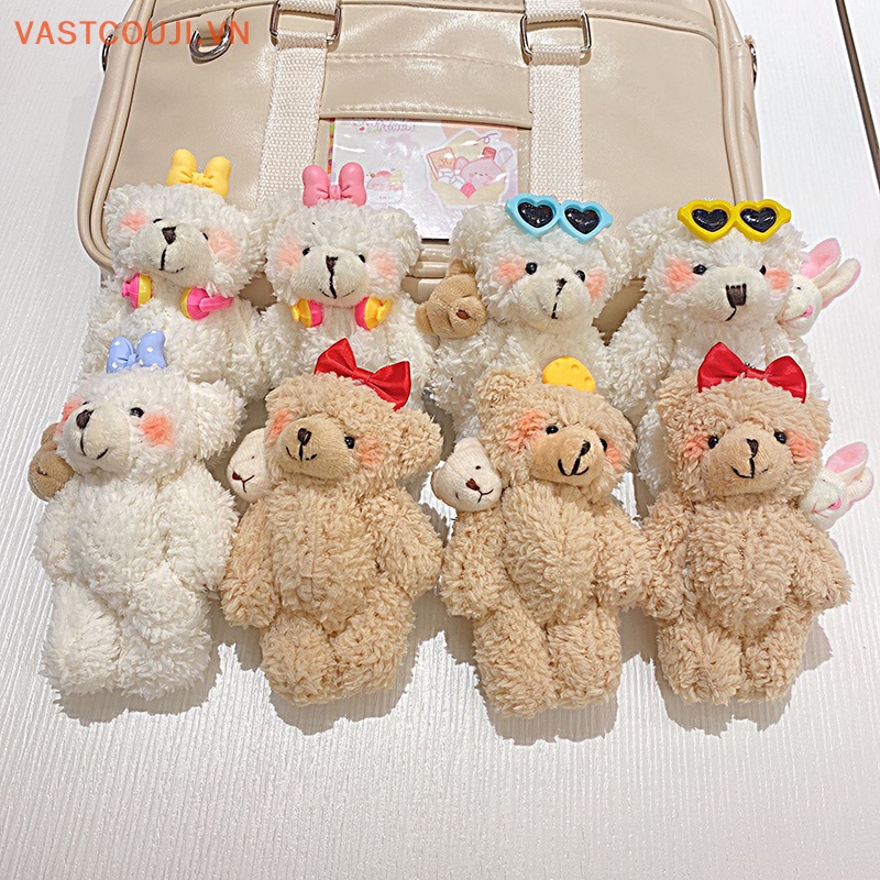 1 Móc Khóa Hình Gấu Bông Đeo Mắt Kính Dễ Thương