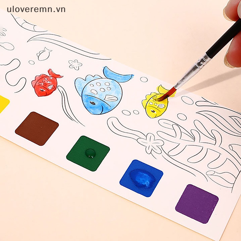 1 Set Sách Tô Màu Nước 20 Trang + 1 Cây Bút Vẽ Graffiti Cho Bé