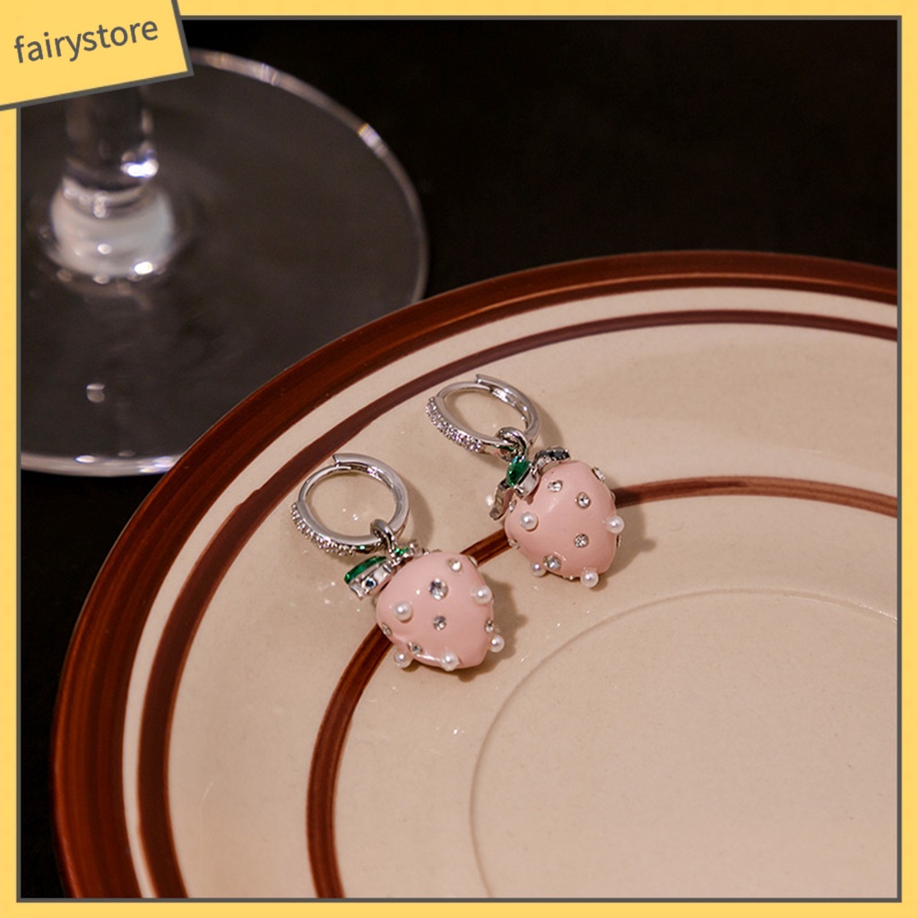 1 Đôi Bông Tai Hình Tròn Đính Đá / Ngọc Trai Giả Phong Cách Hàn Quốc Thời Trang