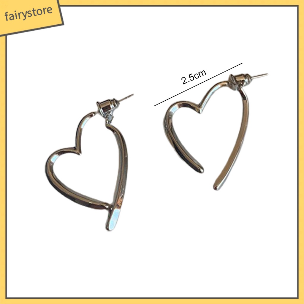 1 Đôi Bông Tai Xỏ Lỗ Hình Trái Tim Phong Cách Pháp Tối Giản Thời Trang Dành Cho Nữ