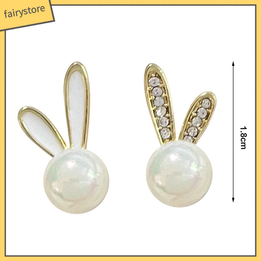 1 Đôi Bông Tai Hình Thỏ Đính Đá Thời Trang Dành Cho Nữ