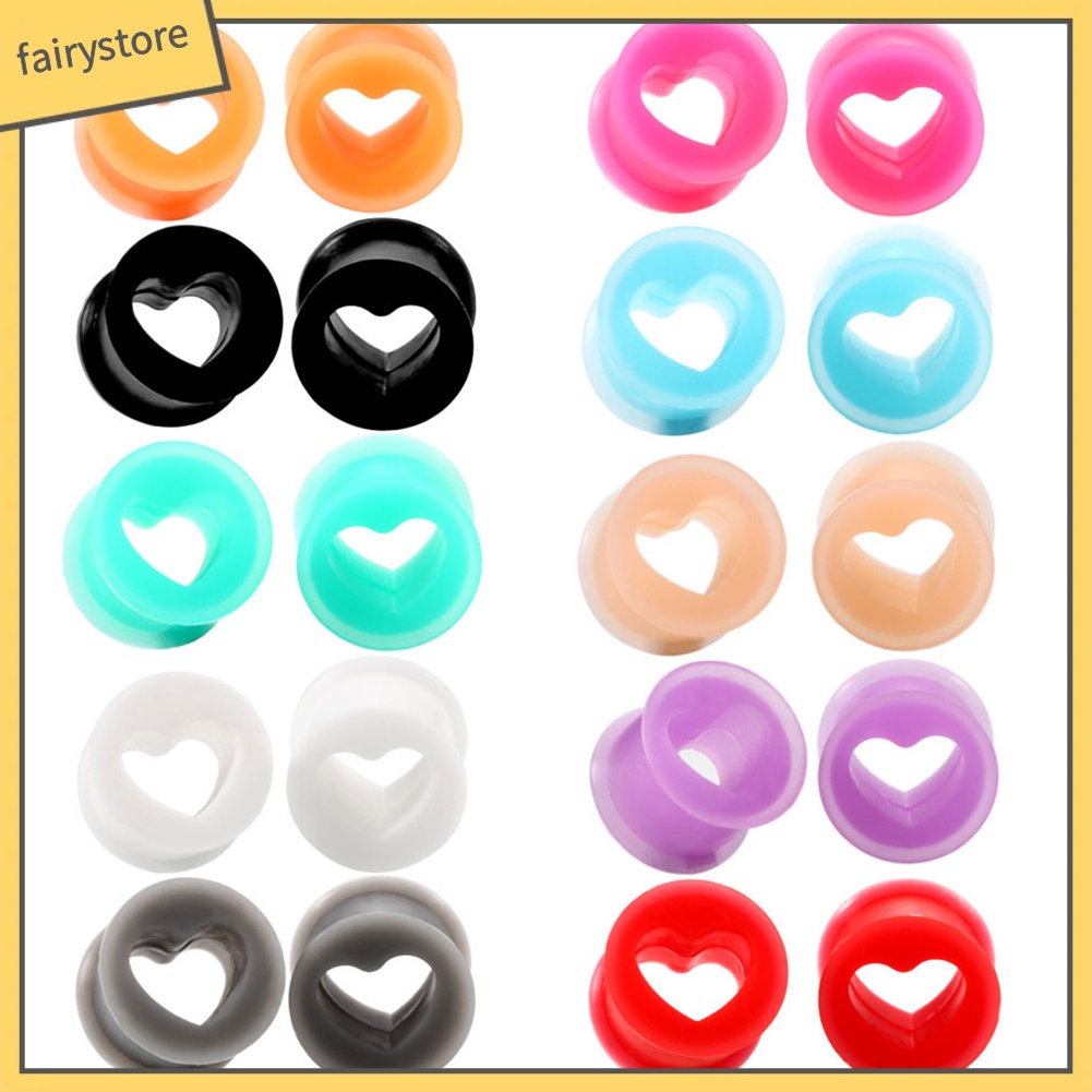 1 Khuyên Nong Tai Silicone Hình Trái Tim Unisex