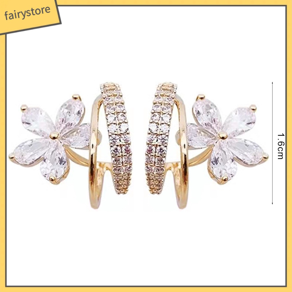 1 Đôi Bông Tai Hình Hoa Đính Đá Lấp Lánh Thời Trang Cao Cấp Dành Cho Nữ