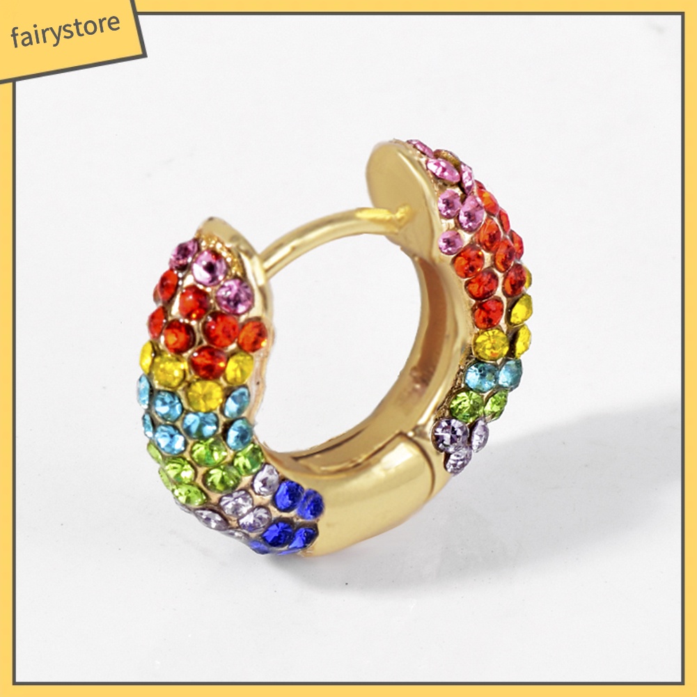 1 Bông Tai Đính Đá Nhiều Màu Thời Trang Dành Cho Nữ