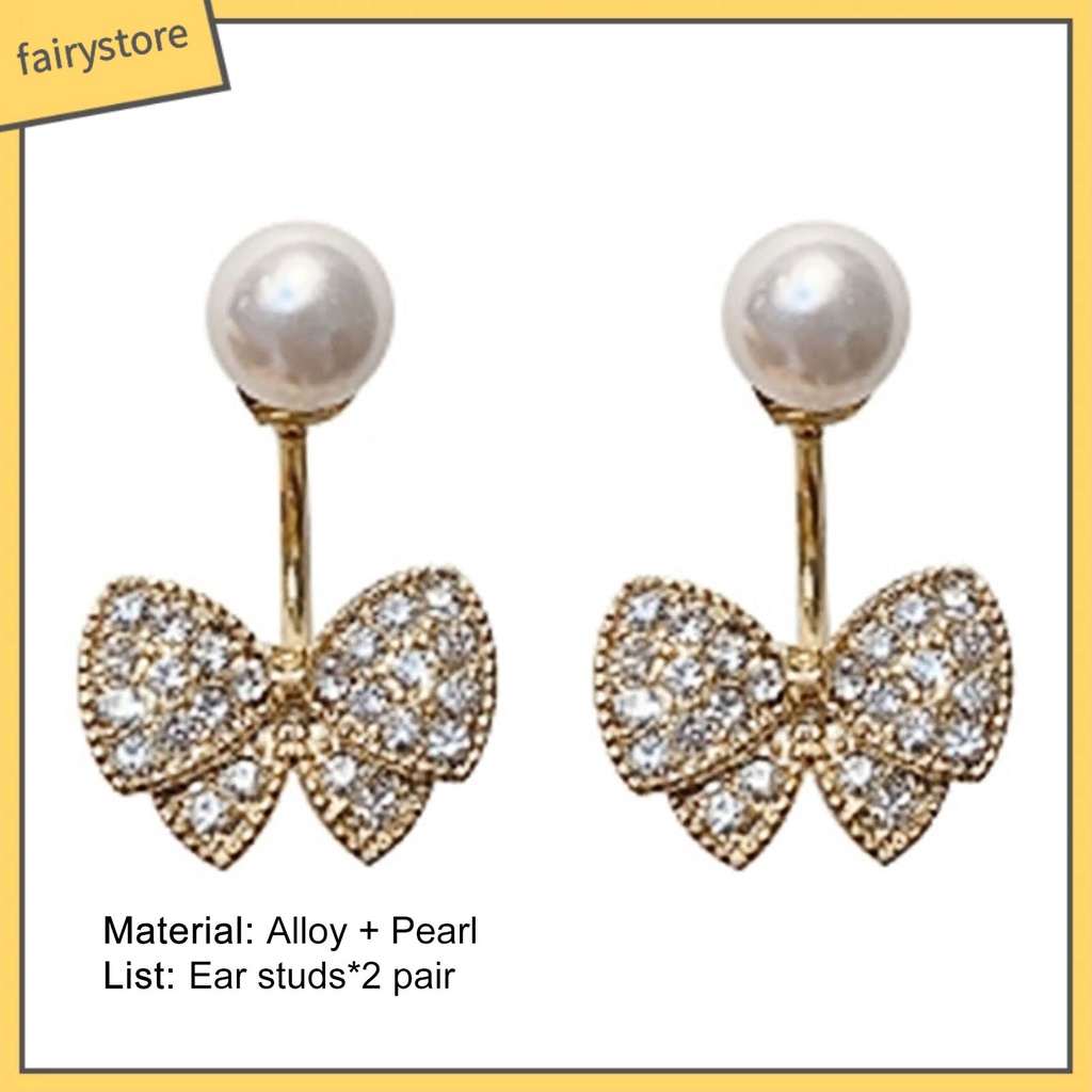 1 Đôi Bông Tai Đính Đá Bằng Hợp Kim Thoải Mái Dành Cho Nữ