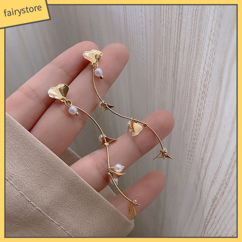 1 Đôi Bông Tai Dáng Dài Đính Đá Thời Trang Dự Tiệc