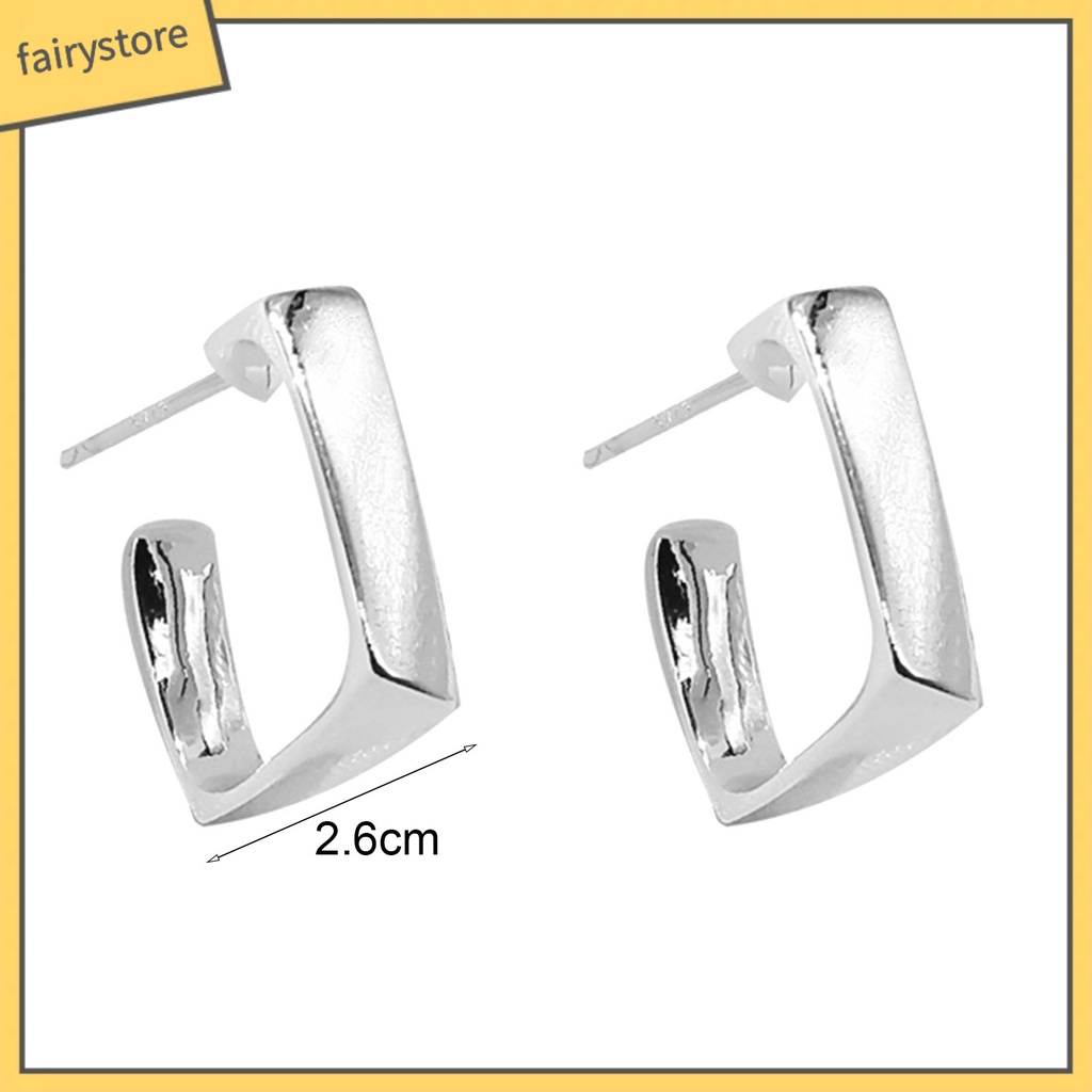 [FRO] 1 Đôi Bông Tai Dạng Vòng Hình Học Không Gây Dị Ứng Cá Tính Tuyệt Vời Không Gây Đau Cho Nữ Dating