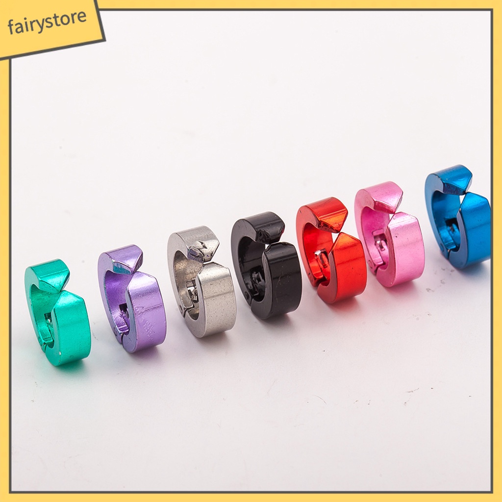 [FRO] 1 Khuyên Tai Dạng Kẹp Hình Tròn Màu Trơn Trang Trí Phong Cách Punk Bền Bỉ Không Gây Dị Ứng Phong Cách Hàn Quốc Thích Hợp Làm Quà Tặng