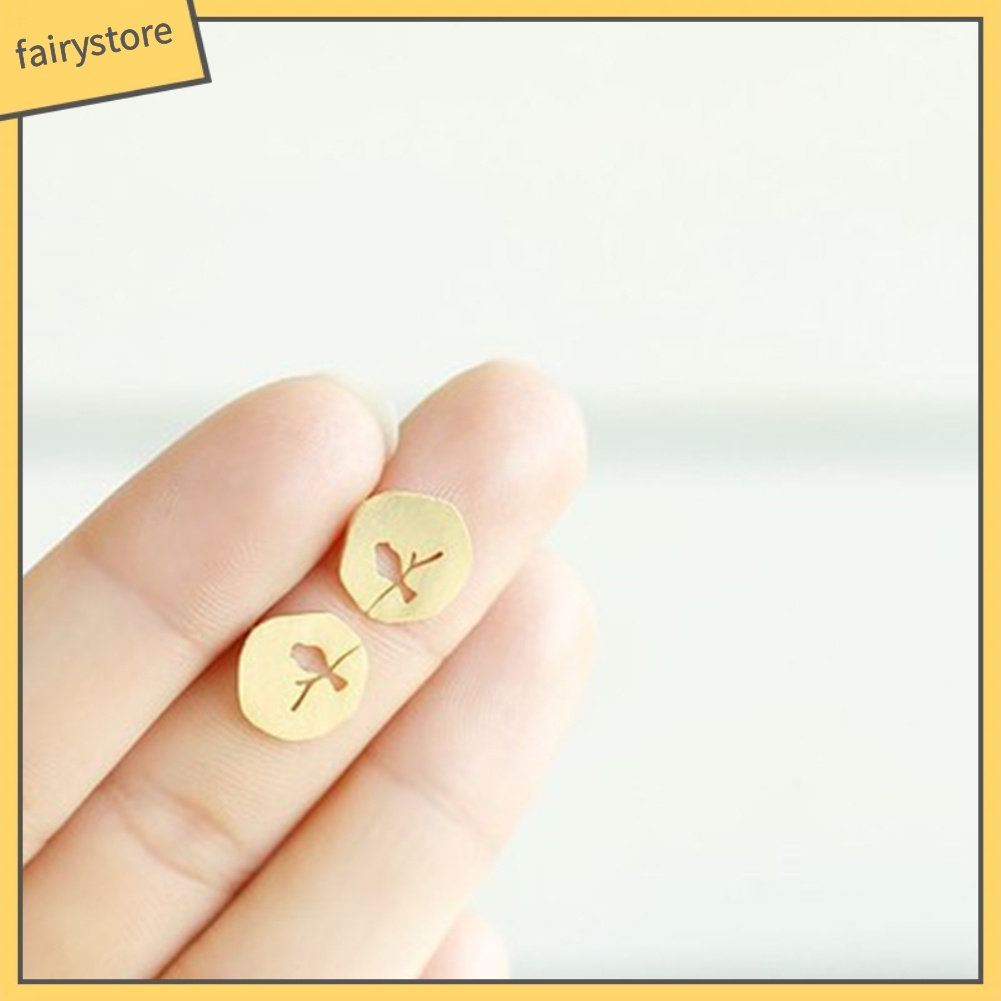 Bông Tai Hình Chim Và Nhánh Cây Rỗng Dễ Thương Cho Nữ