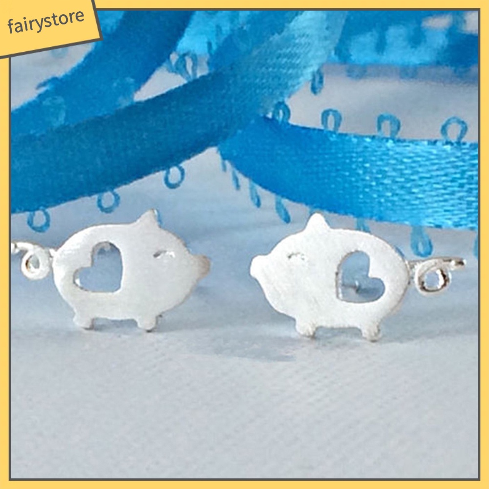 Bông Tai Hình Chú Heo Hoạt Hình Trái Tim Rỗng Thời Trang Cho Nữ