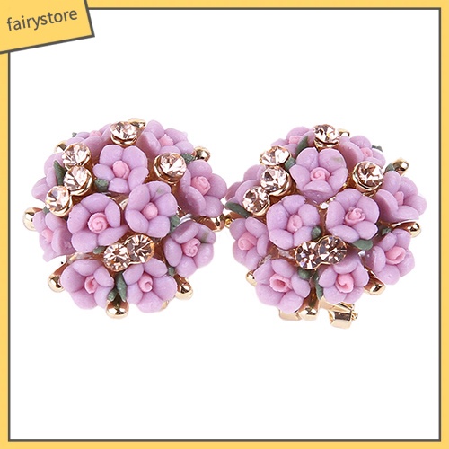 Bông Tai Hình Hoa Đính Đá Lấp Lánh Cho Cô Dâu