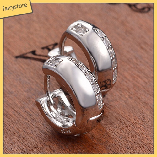 Bông Tai Mạ Bạc Đính Đá Zircon Thời Trang Cho Nữ