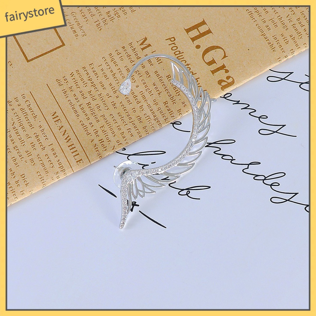 1 Đôi Bông Tai Hình Cánh Đính Đá Lấp Lánh Thời Trang Cho Nữ