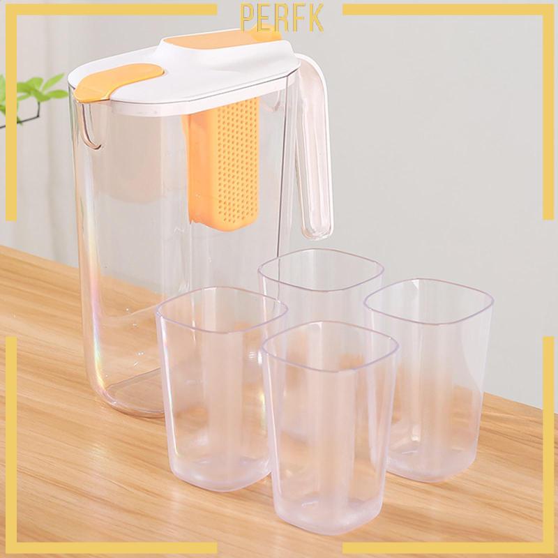 Bình Đựng Trà / Cà Phê Kín Khí Trong Suốt Kèm 4 Cốc