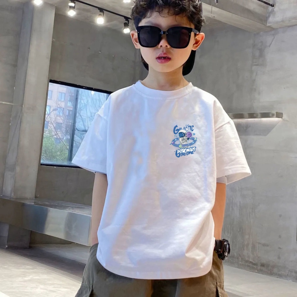 Áo Thun 100% Cotton Tay Ngắn Cổ Tròn Dáng Rộng In Hình Thời Trang Cho Bé 2-14 Tuổi Baby Tee