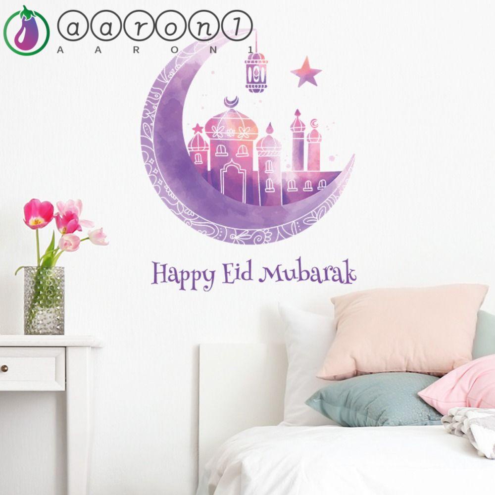 Aaron1 Nhãn Dán Tự Dính Họa Tiết Mặt Trăng Ngôi Sao 3D Chống Thấm Nước Trang Trí Phòng Khách DIY