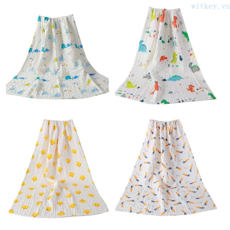 Chăn Quấn Em Bé Chất Liệu Cotton In Họa Tiết Phong Cách Muslin Tiện Dụng