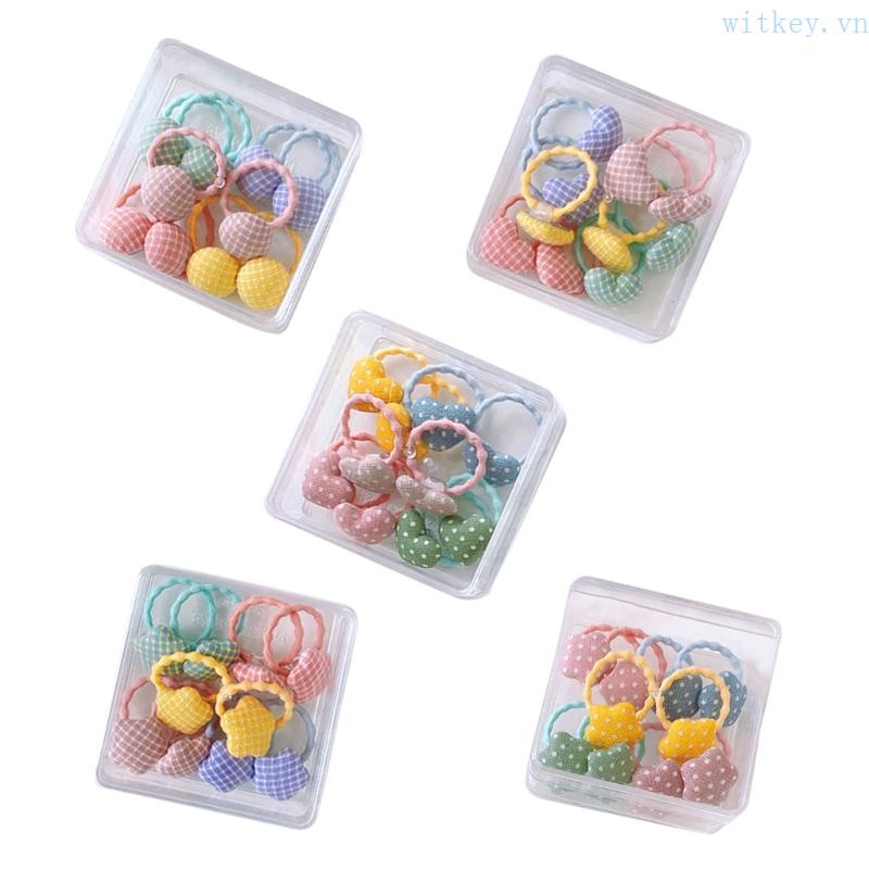 Set 10 Dây Cột Tóc Nylon Co Giãn Màu Sắc Ngọt Ngào Cho Bé Gái