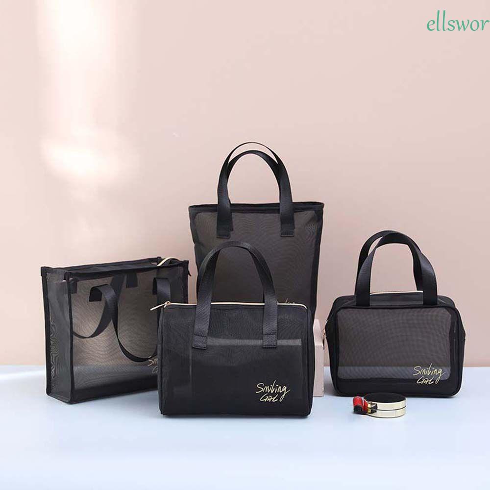 Túi Lưới Đựng Đồ Trang Điểm Màu Đen Sức Chứa Lớn Tiện Lợi Dễ Sử Dụng