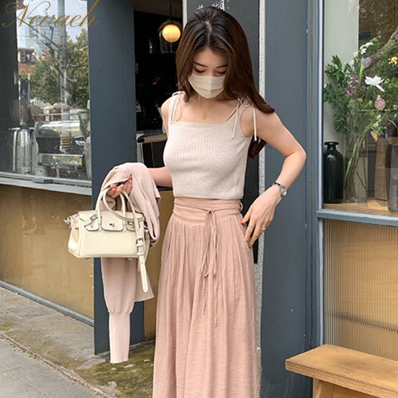 Áo Hai Dây Hở Lưng Giả Hai Mảnh Dáng Ôm Thời Trang Mùa Hè 2023 Cho Bạn Gái