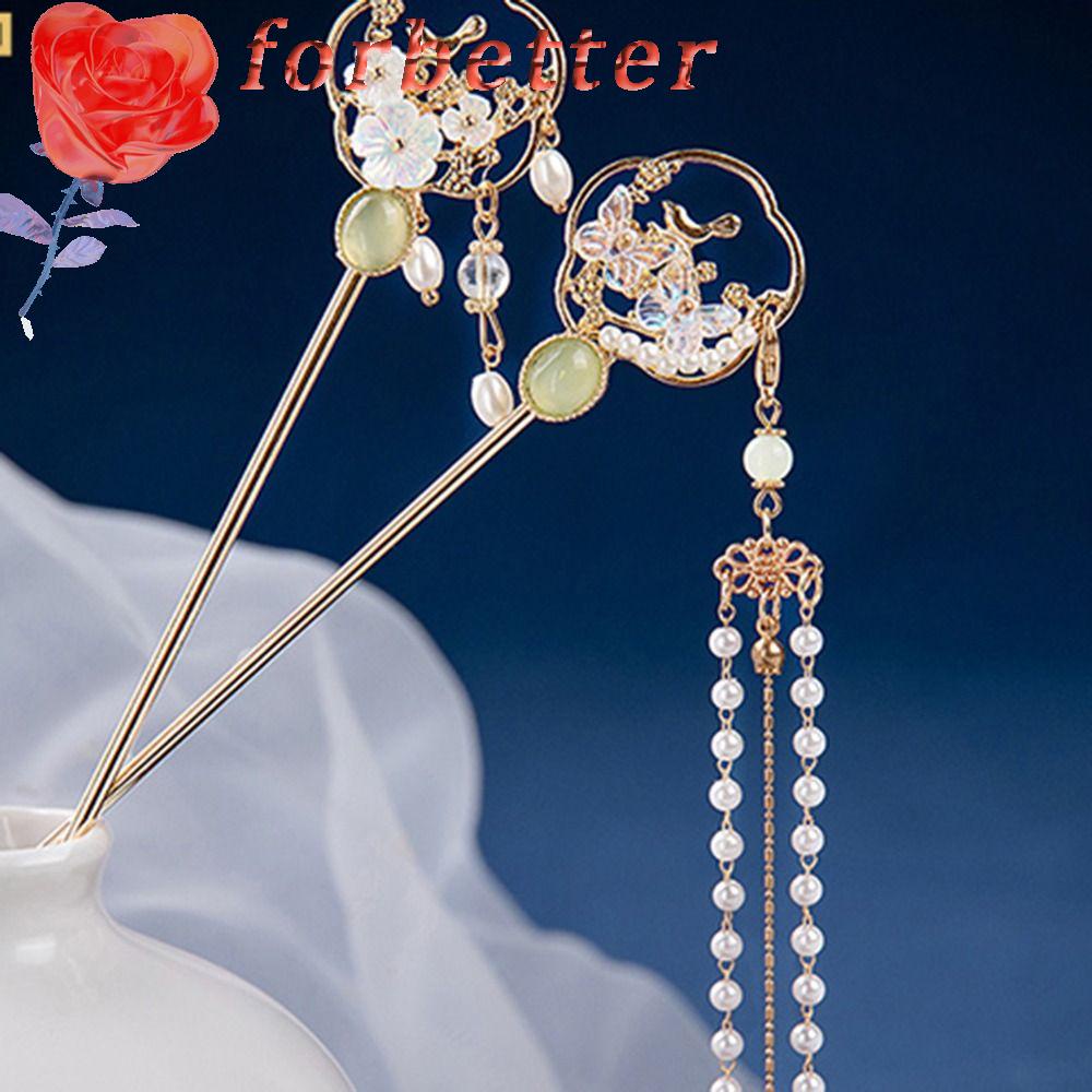 Trâm Cài Tóc Hình Bướm Phối Tua Rua Phong Cách Trung Hoa Cổ Điển Sang Trọng