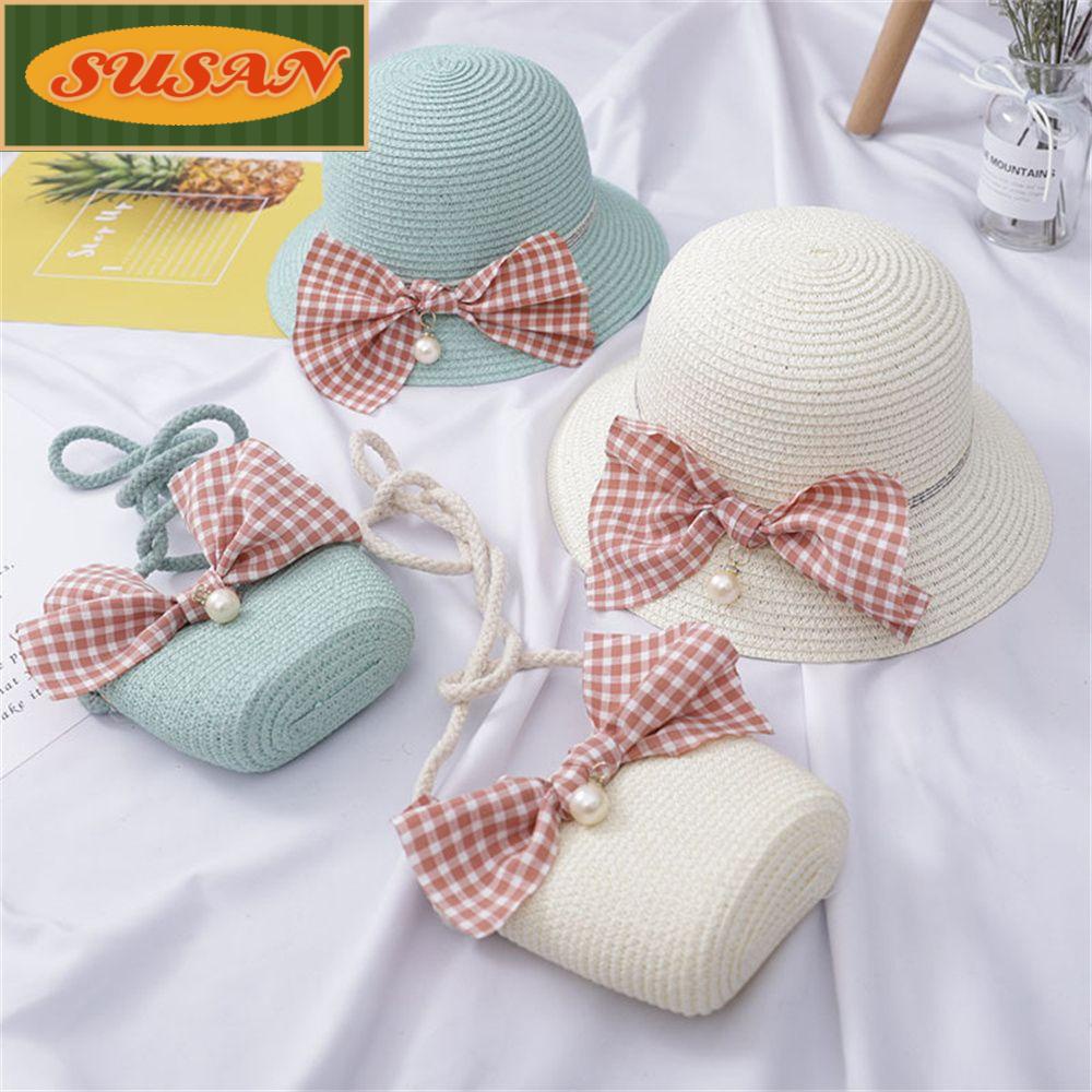 Mũ Rơm Đi Biển Mùa Hè Thoáng Khí Cho Bé Gái