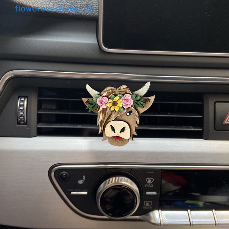 1 Kẹp Khuếch Tán Không Khí Trên Xe Hơi Hình Bò Sữa Dễ Thương