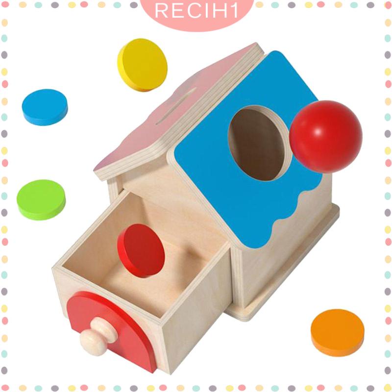 [Recih] Hộp Đồ Chơi Thả Bóng Montessori Có Ngăn Kéo Đồ Chơi Giáo Dục Theo Phương Pháp Montessori