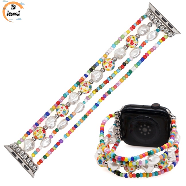 Dây Đeo Chuỗi Hạt Thay Thế Cho Đồng Hồ Thông Minh Iwatch