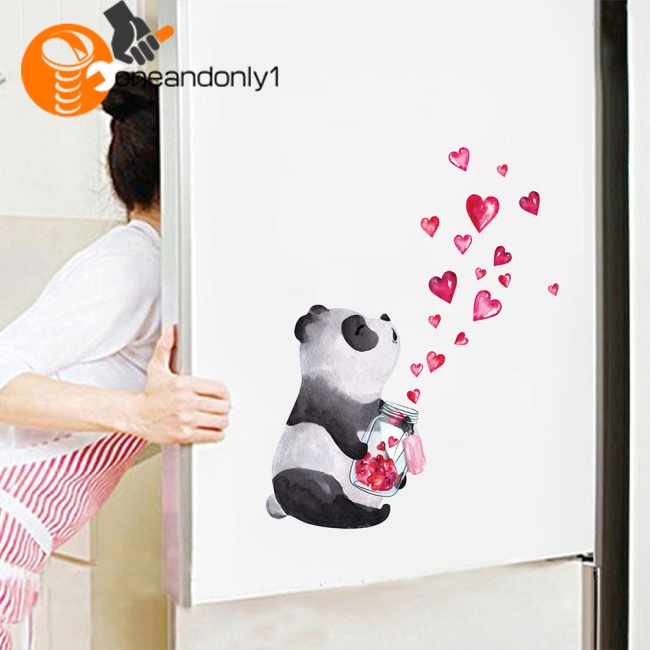 Nhãn Dán Tường Họa Tiết Gấu Trúc Vẽ Tay Phong Cách Trung Hoa Trang Trí Phòng Khách / Phòng Ngủ