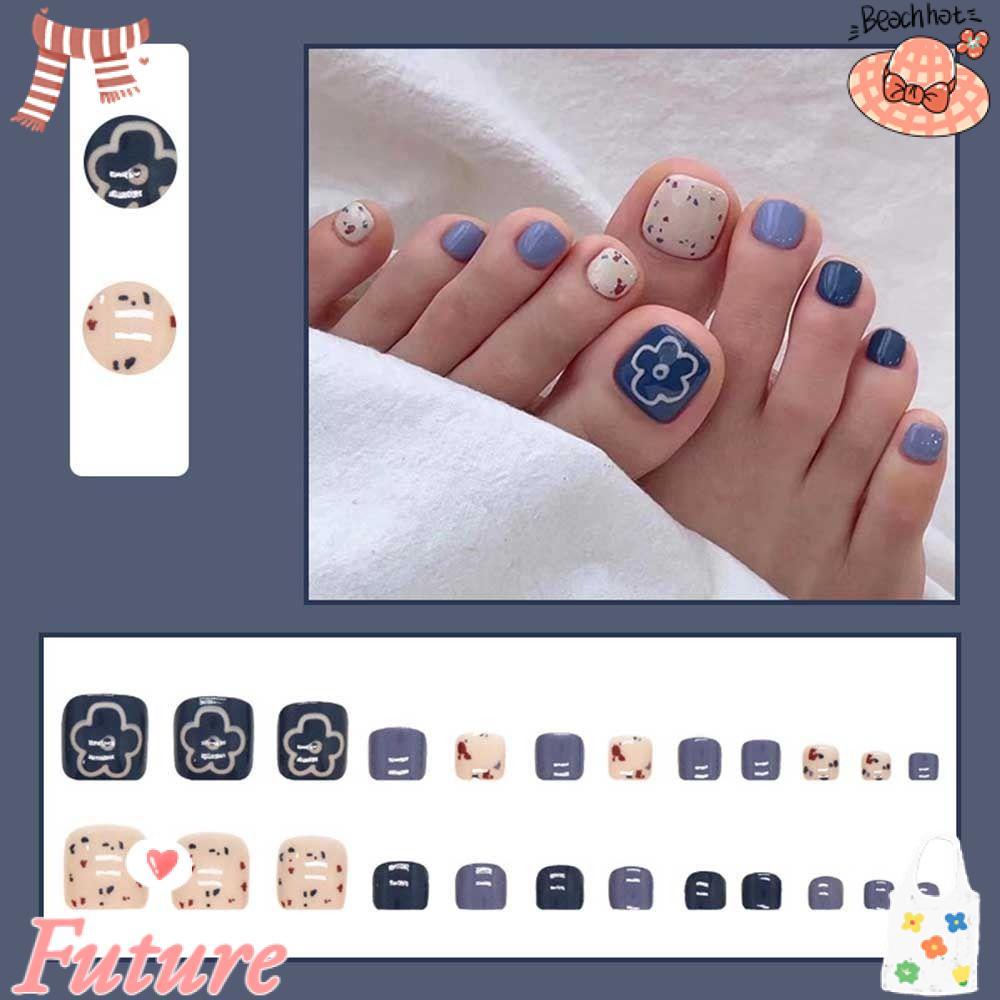 Móng Chân Giả Hình Vuông Phong Cách Pháp Cho Nữ