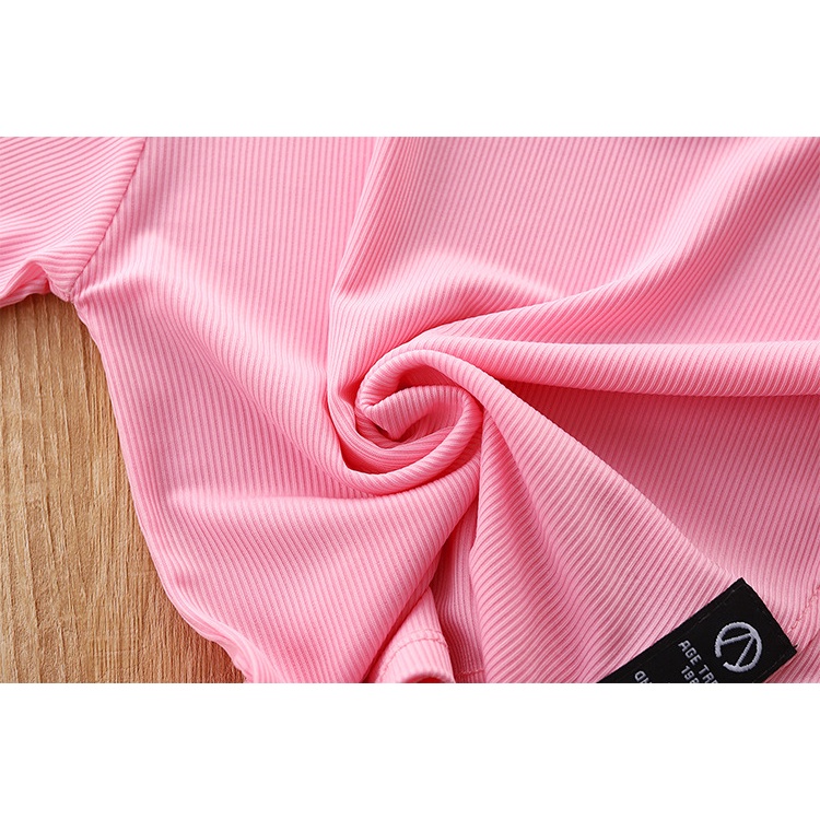 Áo Thun Tay Ngắn Cổ Tròn Màu Sắc Kẹo Ngọt Thời Trang Mùa Hè Dành Cho Bé Gái 80-140CM