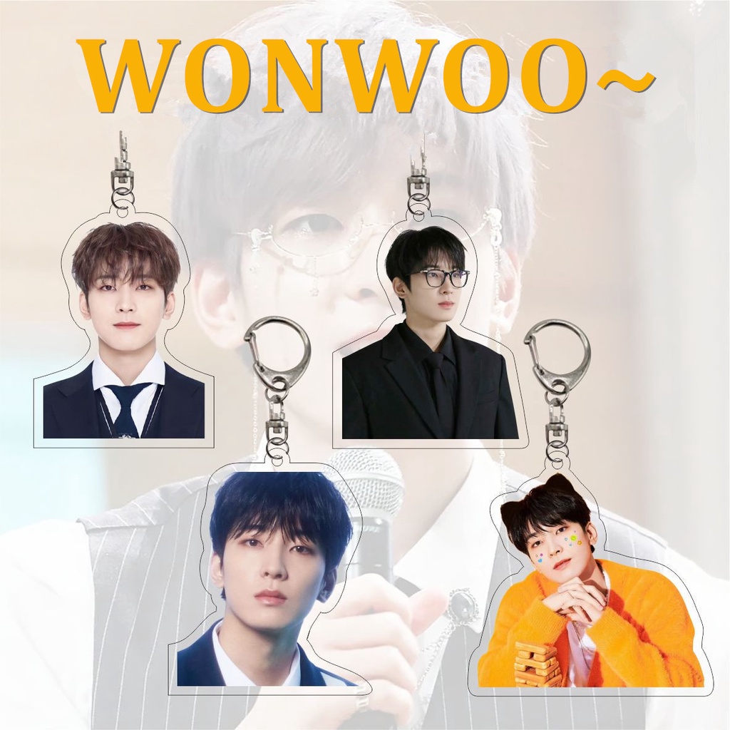 1 Móc Chìa Khóa Acrylic Hình Nhóm Nhạc SEVENTEEN JUN HOSHI WONWOO WOOZI