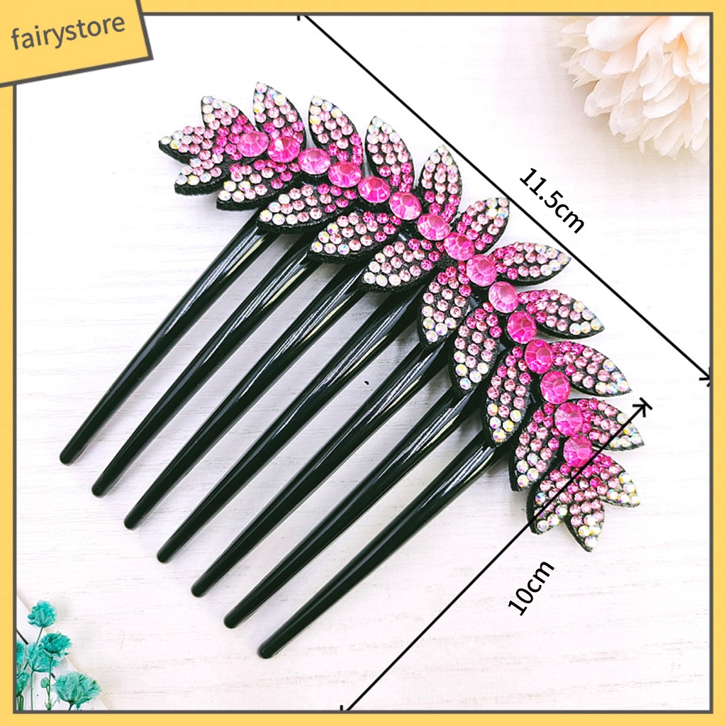 Lược Cài Tóc Hình Hoa Đính Đá Sang Trọng Cho Cô Dâu