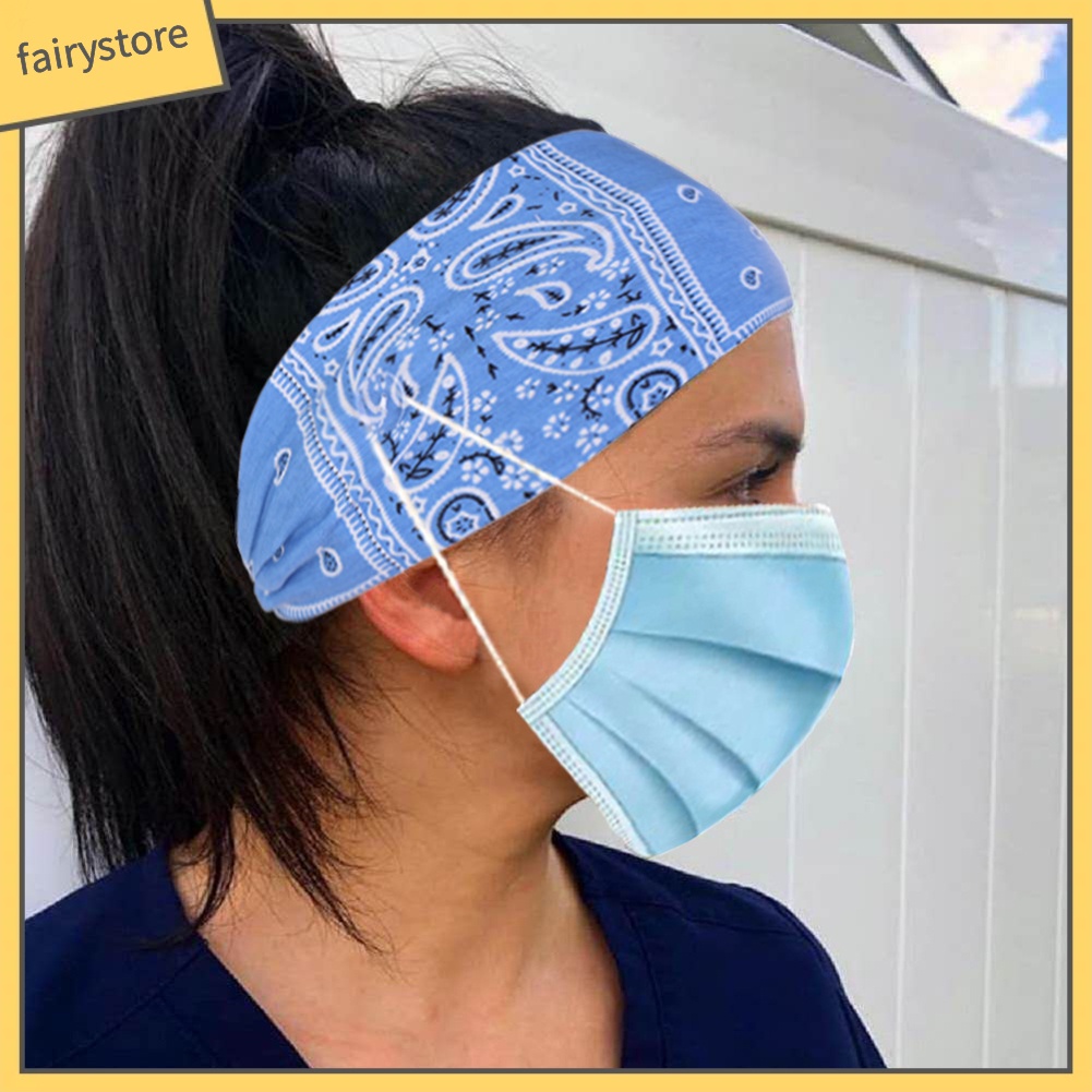 Băng Đô Cài Tóc Co Giãn In Họa Tiết Hoa Xinh Xắn Thời Trang Cho Nữ