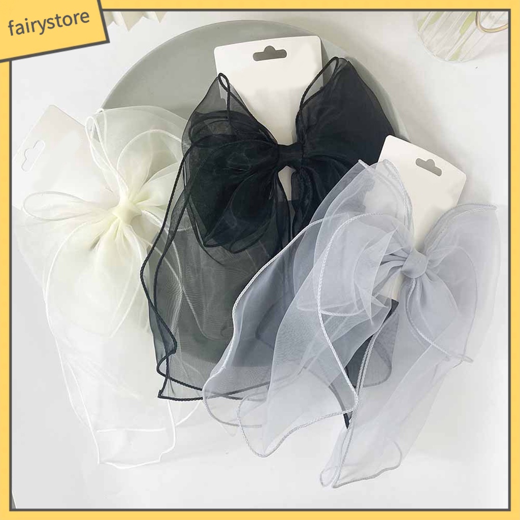 Kẹp Tóc Hình Nơ Lưới Đôi Chống Trượt Xinh Xắn Cho Bé Gái