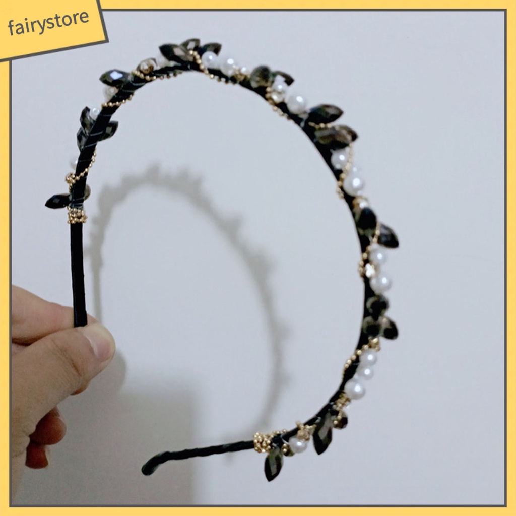 Kẹp Tóc Đính Ngọc Trai Giả Pha Lê &amp; Đá Nhiều Màu Chống Trượt Cho Nữ