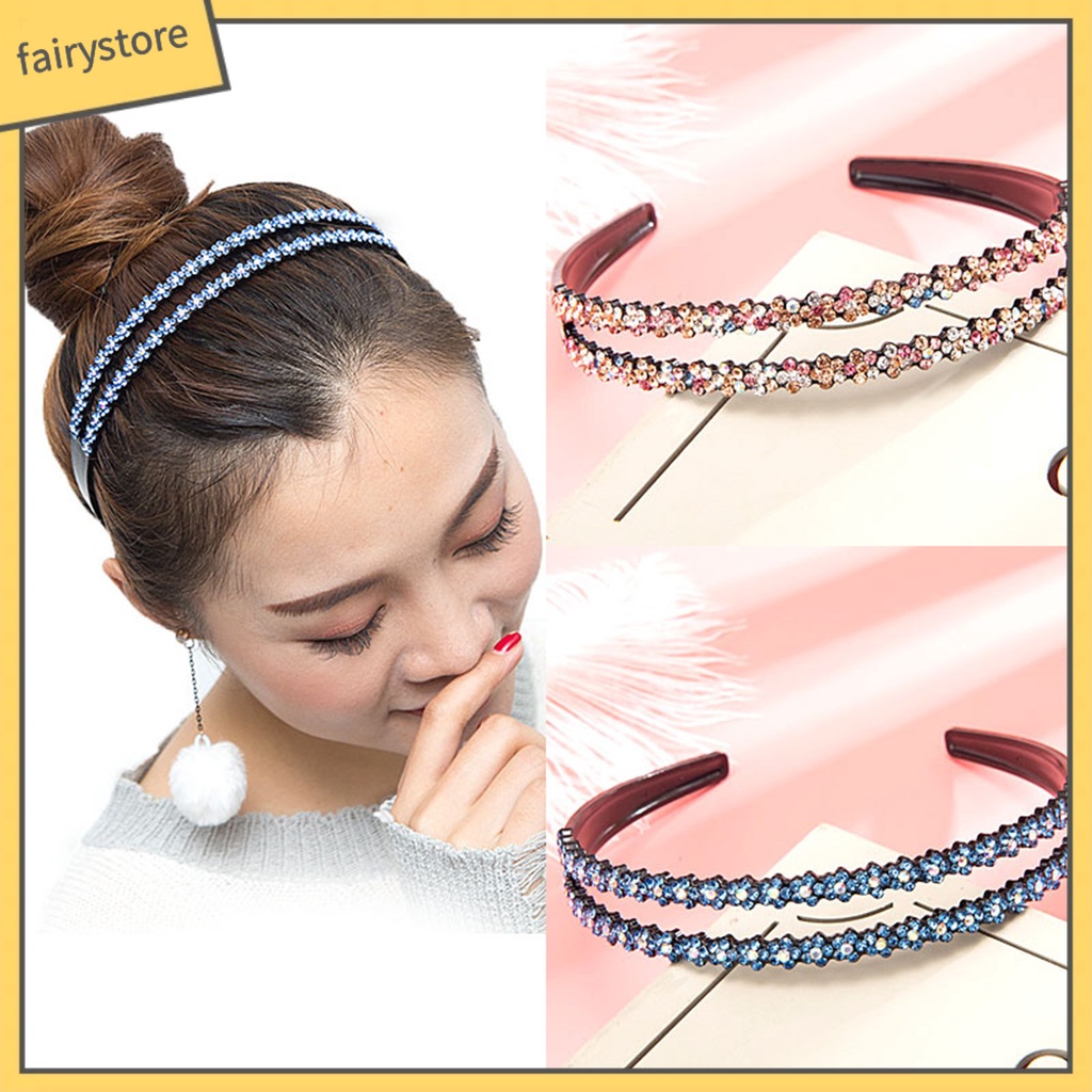 Băng Đô Cài Tóc Đính Đá Lấp Lánh Phong Cách Hàn Quốc Cho Nữ